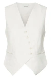 Vero Moda Florence Asymmetric Vest In Birch Detail Melange