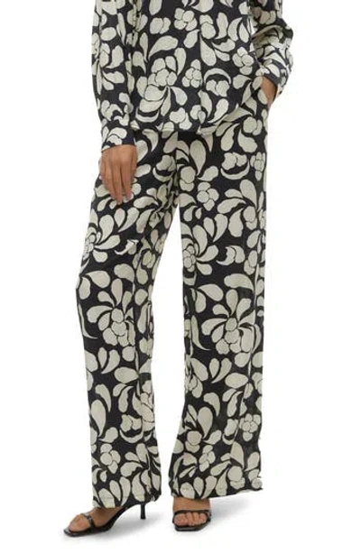 Vero Moda Gaja Print Wide Leg Pants In Black