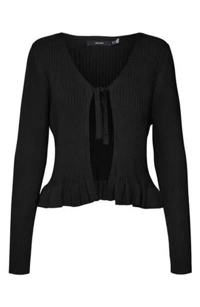 Vero Moda Glory Tie Front Cardigan In Black