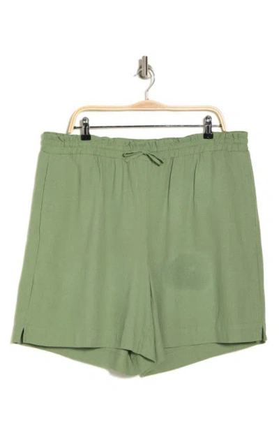 Vero Moda High Waist Paperbag Shorts In Green