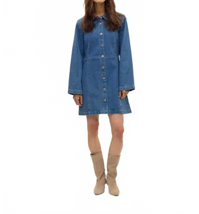 Vero Moda Hilja Mini Dress In Blue