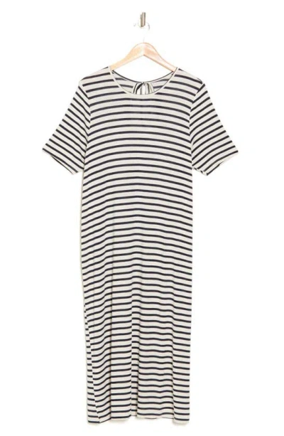Vero Moda Holly Stripe T-shirt Dress In Silver Lining Stripe