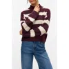 Vero Moda Inez Stripe Mock Neck Sweater In Brown