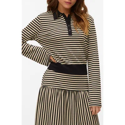 Vero Moda Isabella Stripe Long Sleeve Top In Black