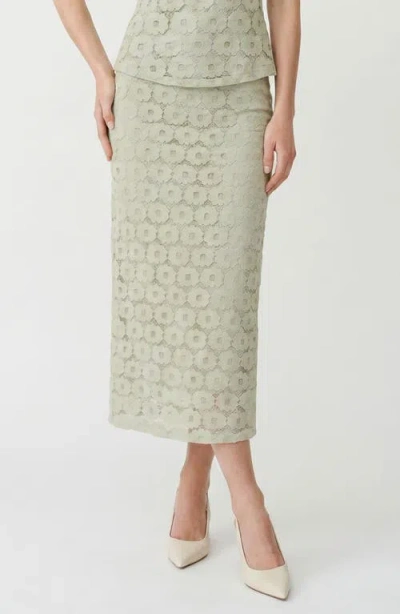 Vero Moda Janelle Floral Lace Skirt In Green