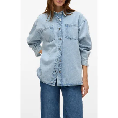Vero Moda Jennie Oversize Denim Shirt Jacket In Blue