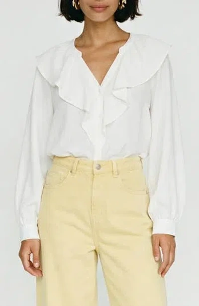 Vero Moda Kaja Frill Shirt In White