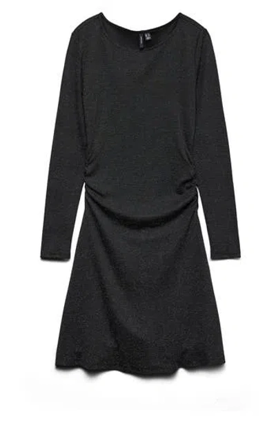 Vero Moda Kanva Long Sleeve Fit & Flare Dress In Black