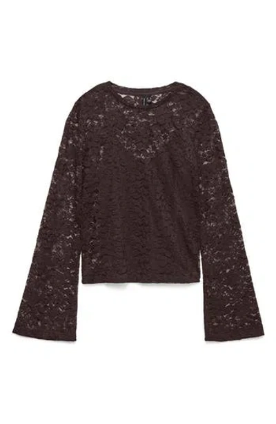 Vero Moda Kanya Lace Top In Brown