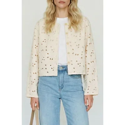 Vero Moda Karly Cotton Broderie Jacket In Neutral