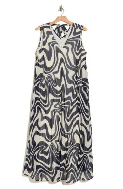 Vero Moda Kate Swirl Print Sleeveless Dress In Navy Blazer