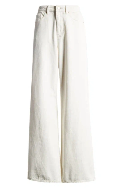 Vero Moda Kathy High Waist Wide Leg Jeans In Snow White