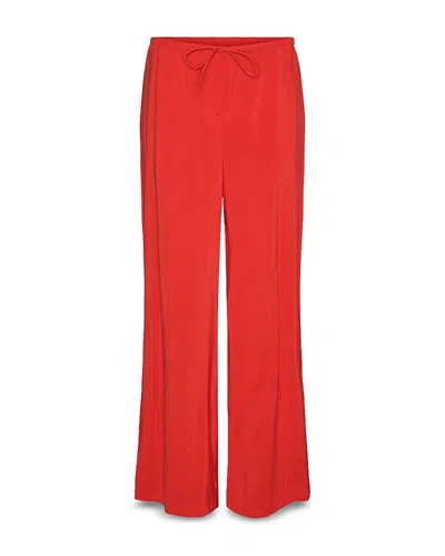 Vero Moda Kia Drawstring Waist Pants In Fiery Red