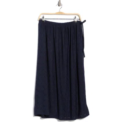Vero Moda Kim Eyelet Maxi Skirt In Blue