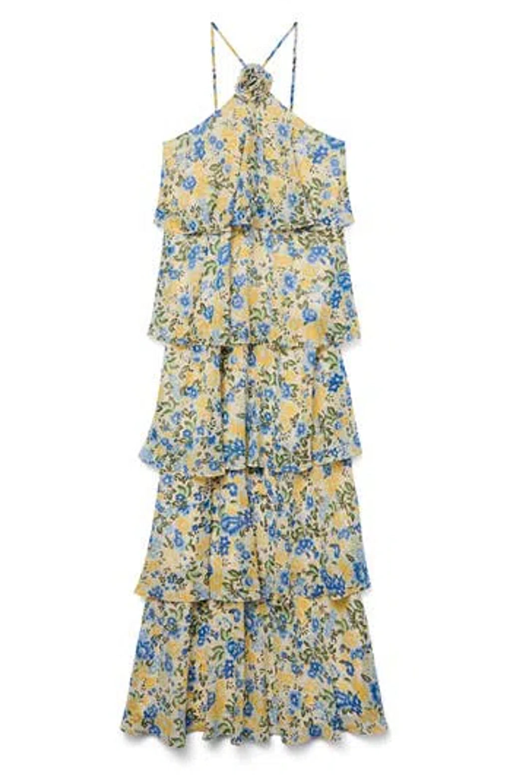 halle printed halter maxi dress Baltic Born Womens Brett Halter Maxi Dress | Navy Print