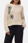 Vero Moda Laura Long Sleeve Pullover Sweater In Neutral