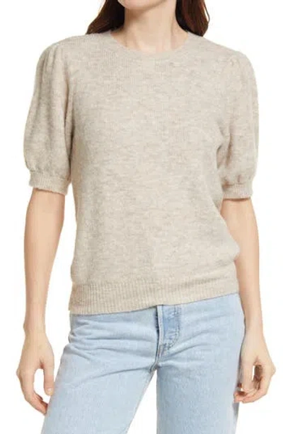 Vero Moda Lefile Puff Sleeve Sweater In Birch Milange