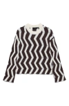Vero Moda Libra Zigzag Stripe Sweater In Black