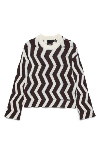 Vero Moda Libra Zigzag Stripe Sweater In Black
