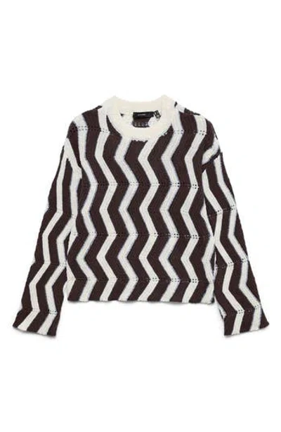 Vero Moda Libra Zigzag Stripe Sweater In Black