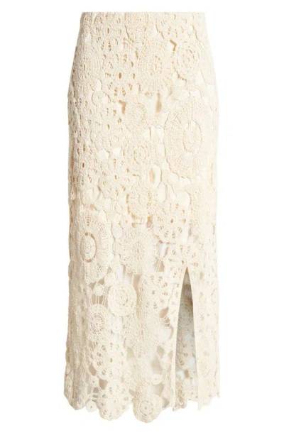 Vero Moda Lili High Waist Crochet Skirt In Sand Dollar
