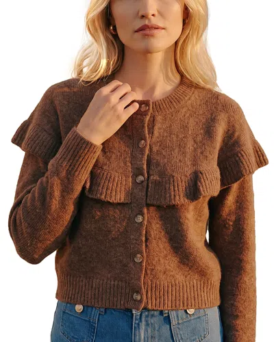 Vero Moda Lilli Round Neck Cardigan Sweater In Brown