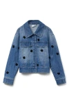 Vero Moda Linea Floral Appliqué Denim Trucker Jacket