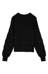 Vero Moda Lona Pointelle Cotton Blend Crop Sweater In Black