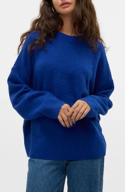 Vero Moda Long Sleeve Pullover Sweater In Animal Print