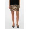 Vero Moda Lucy Sequin Leopard Print Miniskirt In Animal Print