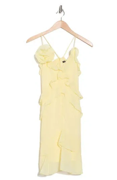 Vero Moda Marie Ruffle Minidress In Mellow Yellow
