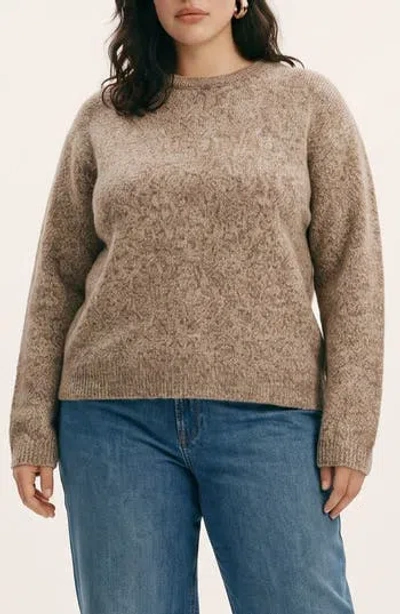 Vero Moda Marled Crewneck Sweater In Brown