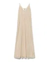 Vero Moda Plisse Jersey Maxi Dress With Asymmetric Hem In Beige-neutral