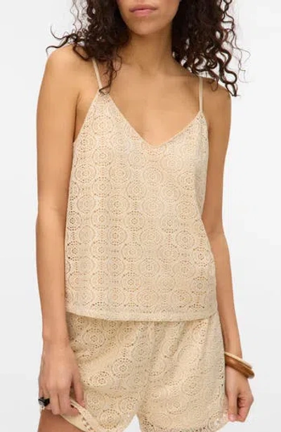 Vero Moda Maya V-neck Singlet Top In Brown