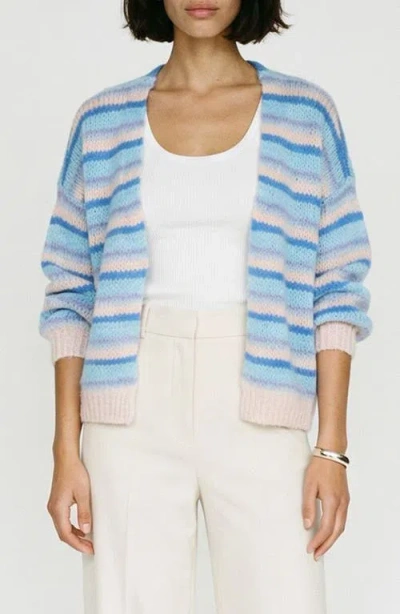Vero Moda Maybe Stripe Open Front Cardigan In Blue