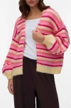 Vero Moda Maybe Stripe Open Front Cardigan In Multi
