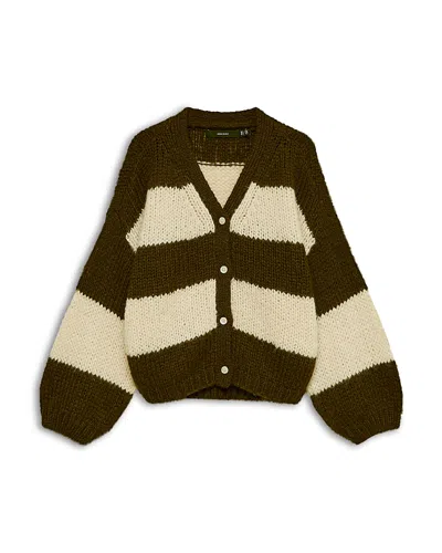 Vero Moda Maybe V Neck Cardigan Sweater In Brown
