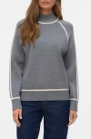 Vero Moda Mock Neck Raglan Sleeve Sweater In Gray