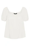 Vero Moda My Milo Puff Sleeve Top In Snow White