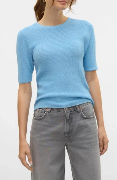 Vero Moda Newlexsun Scallop Sweater In Airy Blue