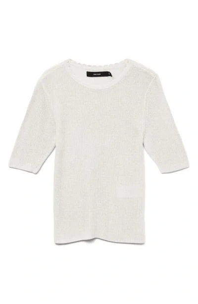 Vero Moda Newlexsun Scallop Sweater In Snow White