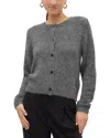 Vero Moda Novah Crewneck Cardigan Sweater In Gray