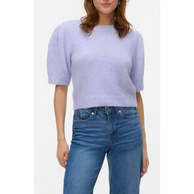 Vero Moda Novah Short Sleeve Sweater In Purple