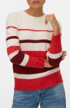 Vero Moda Plaza Colorblock Crewneck Sweater In White