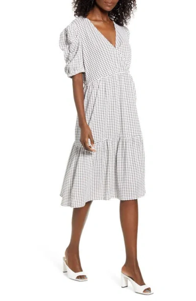 Vero Moda Puff Shoulder Midi Dress In White