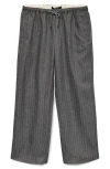 Vero Moda Rhoda Pinstripe Wide Leg Drawstring Pants In Gray