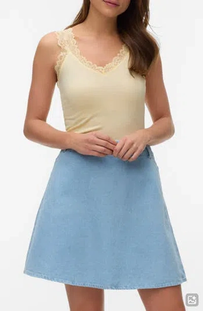 Vero Moda Rosa Lace Trim Tank In Yellow