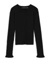 Vero Moda Ruffled Cuff Cardigan In Black