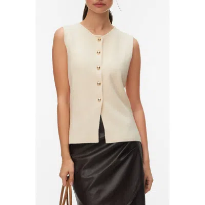 Vero Moda Saba Button Front Sweater Vest In Brown