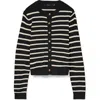 Vero Moda Saba Stripe Crop Cardigan In Black